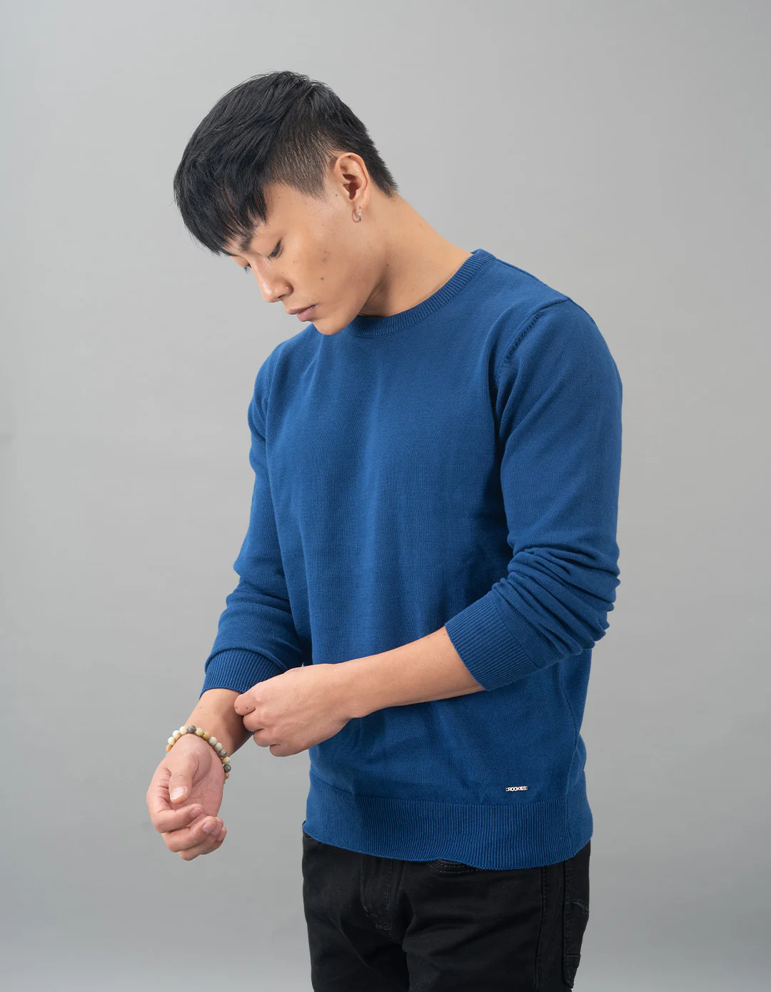 Navy Round Neck Flatknit Tee - Image 3