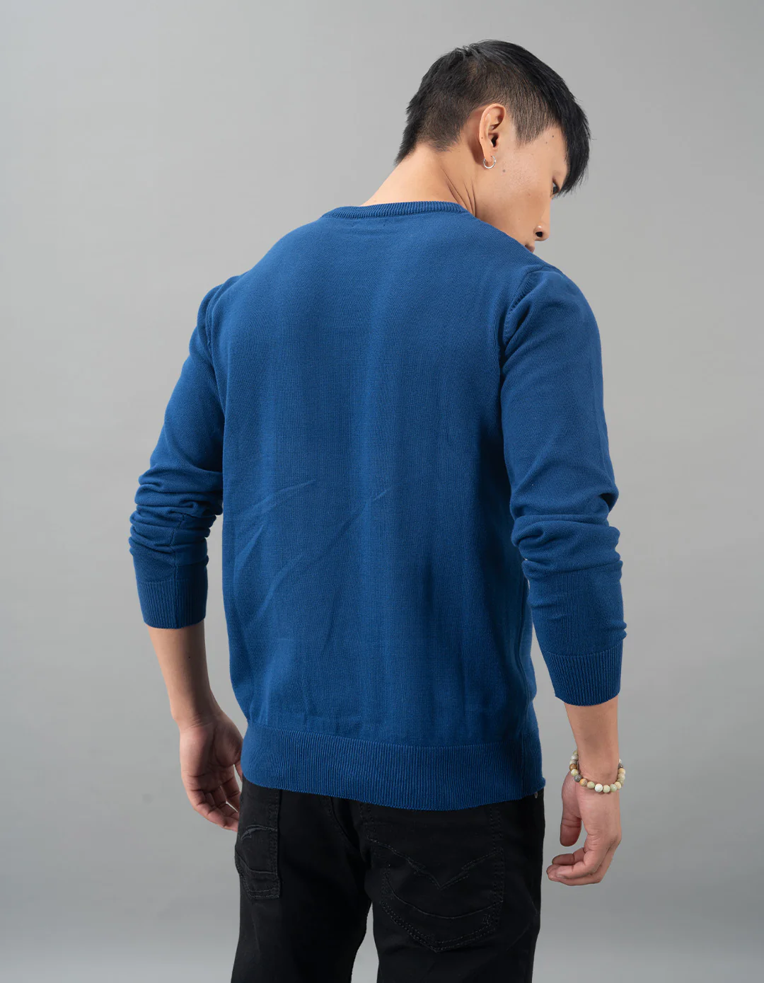 Navy Round Neck Flatknit Tee - Image 5