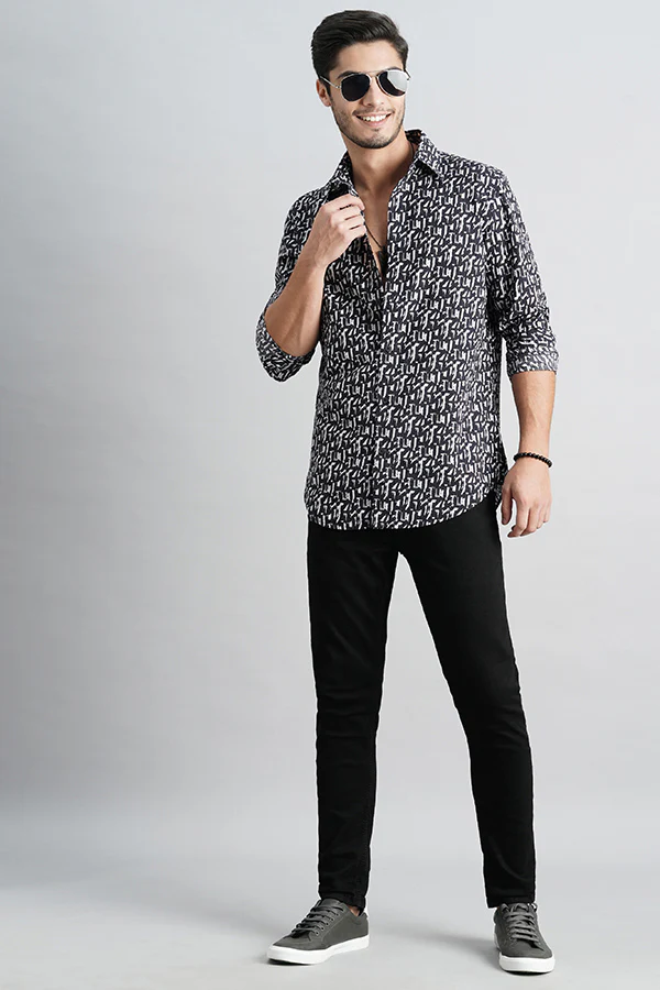 Navy White Full Sleeve Seersucker Shirt - Image 2
