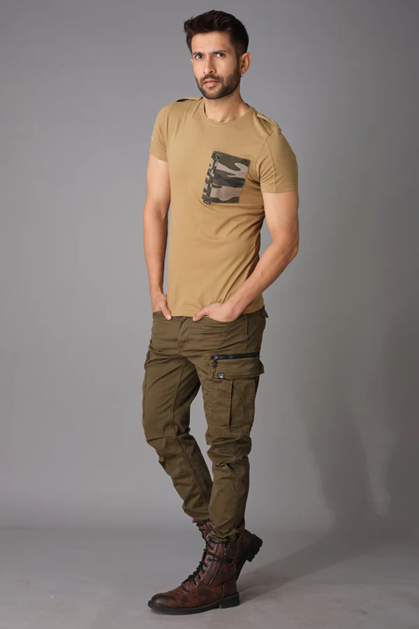 Olive Regular Fit Cargo Pant - Image 2