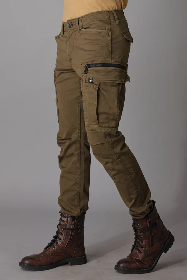 Olive Regular Fit Cargo Pant - Image 4