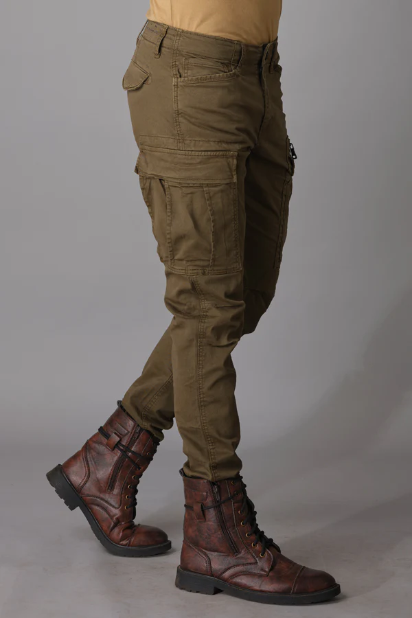 Olive Regular Fit Cargo Pant - Image 5