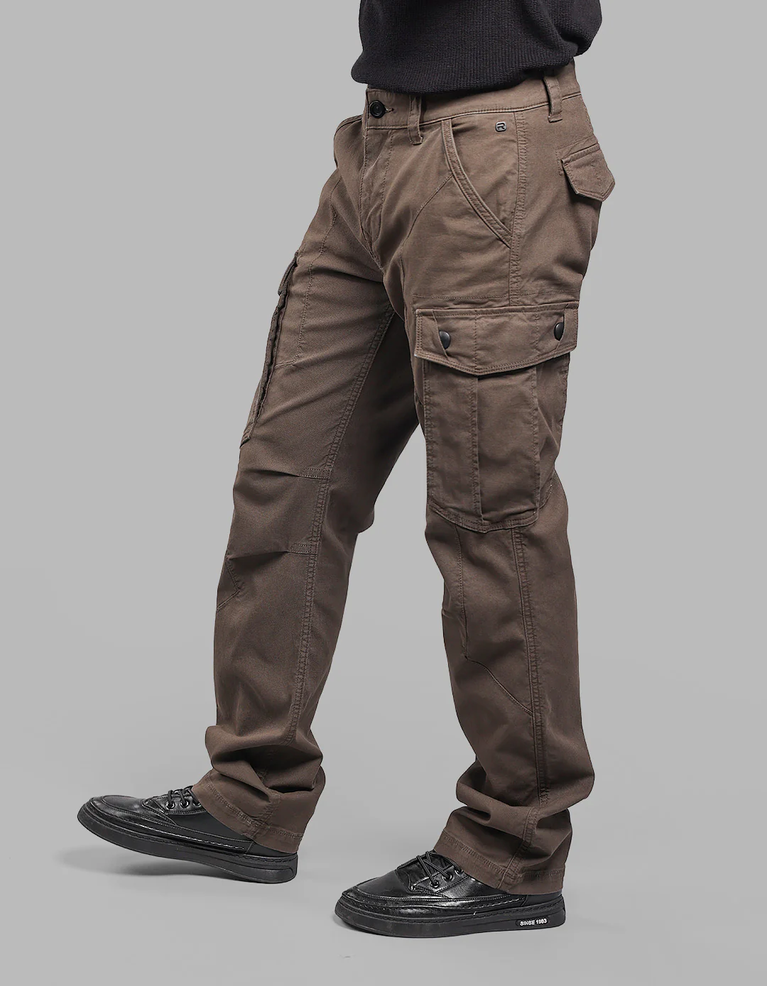 Olive Comfort Straight Fit Stretch Cargo Pants - Image 4