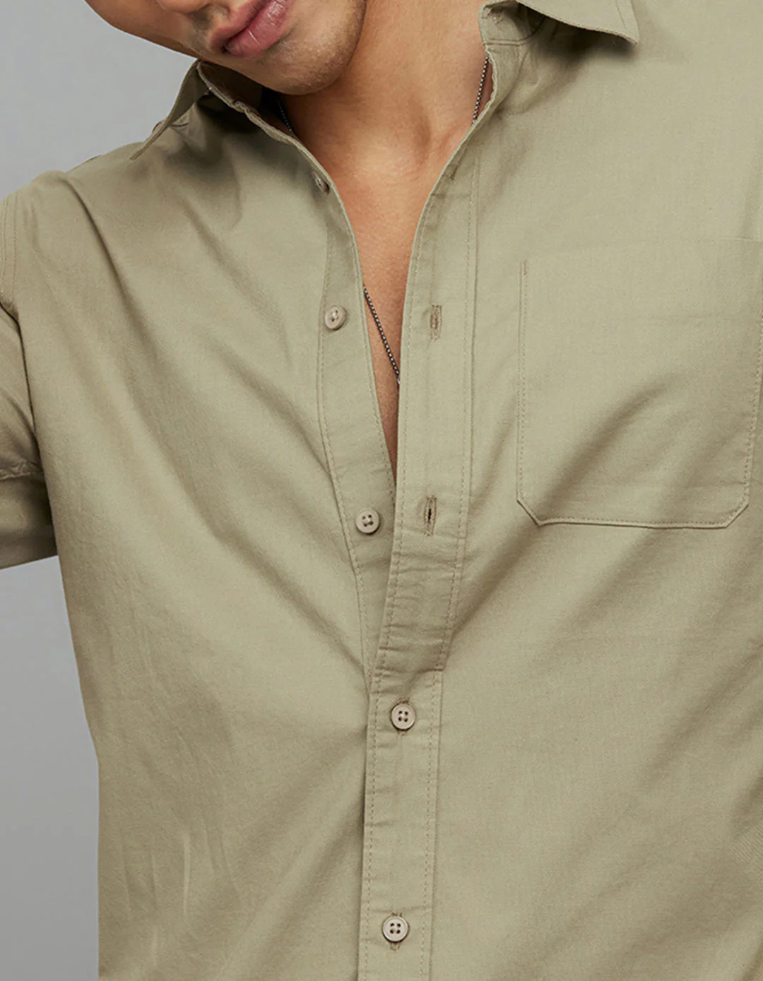 Olive Full Sleeves Solid Shirt - Image 6