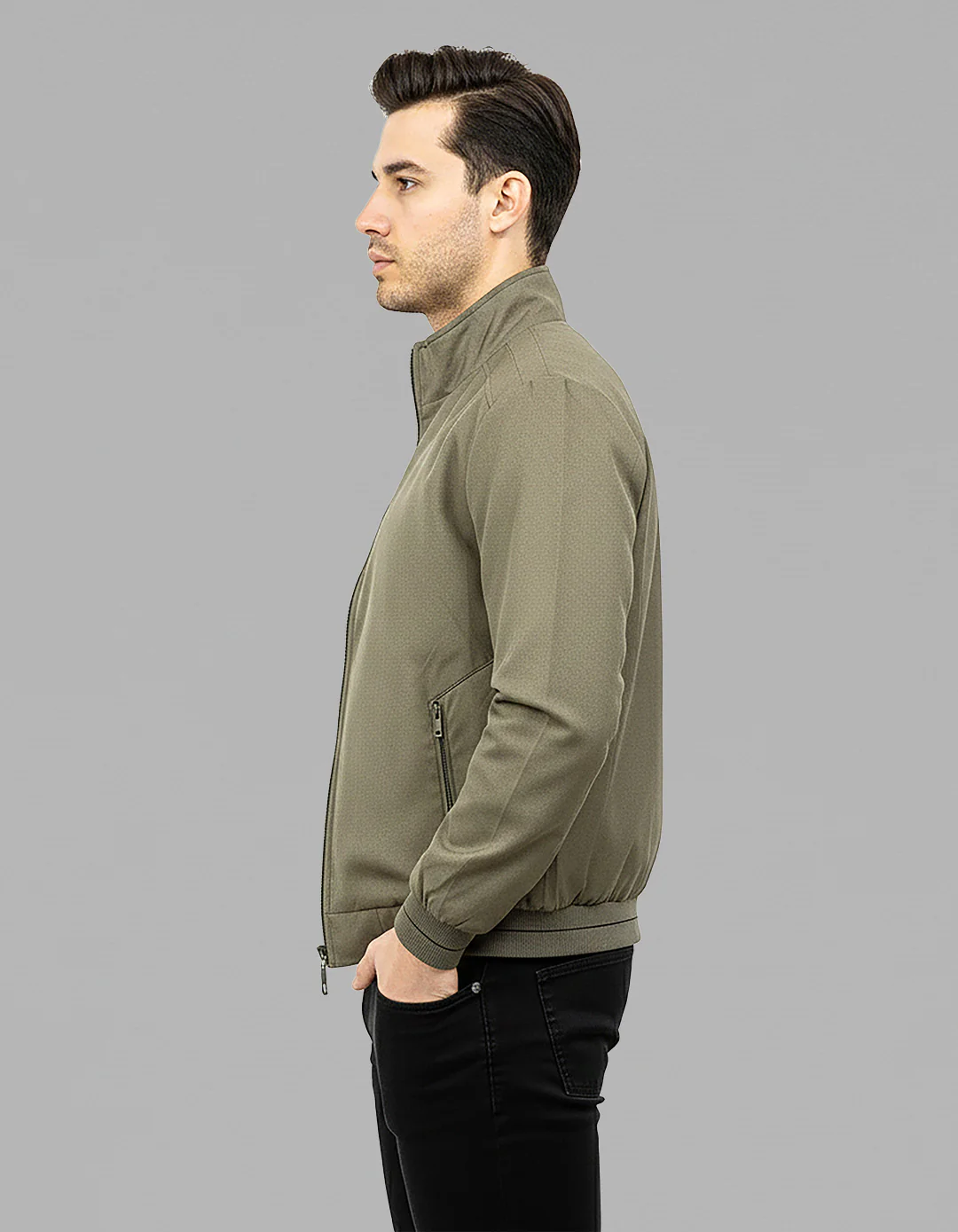Olive Full Sleeves Lightweight Jacket - Image 5