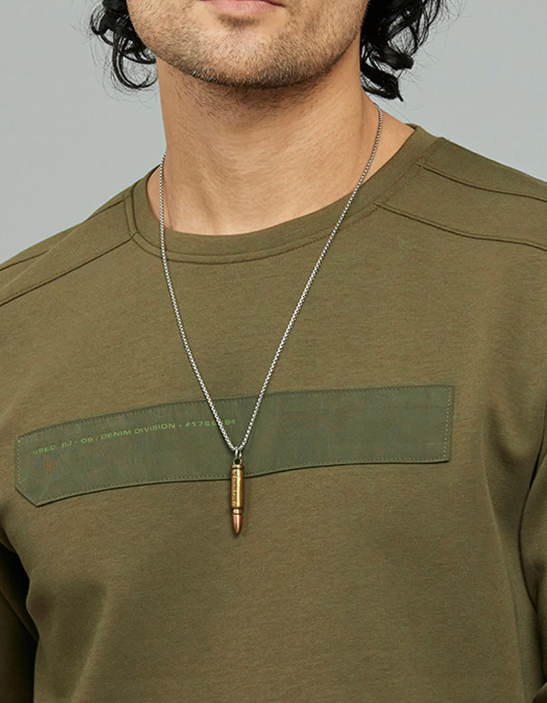 Olive Full Sleeves Round Neck Tee - Image 6