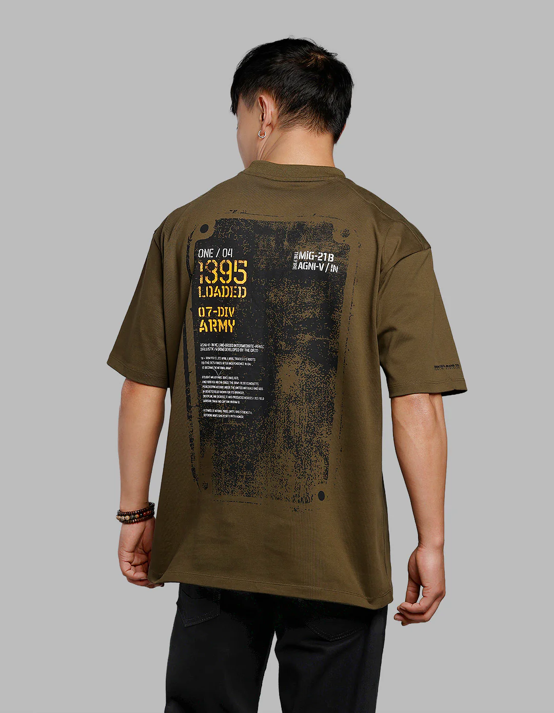 Olive Half Sleeves Oversize Tee - Image 5