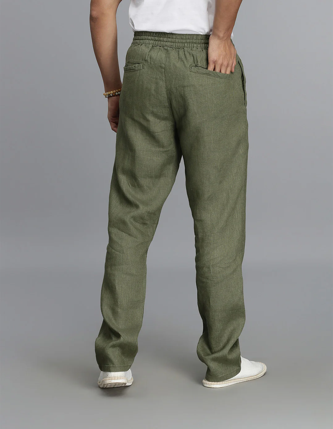 Olive 100% Linen Pant - Image 5