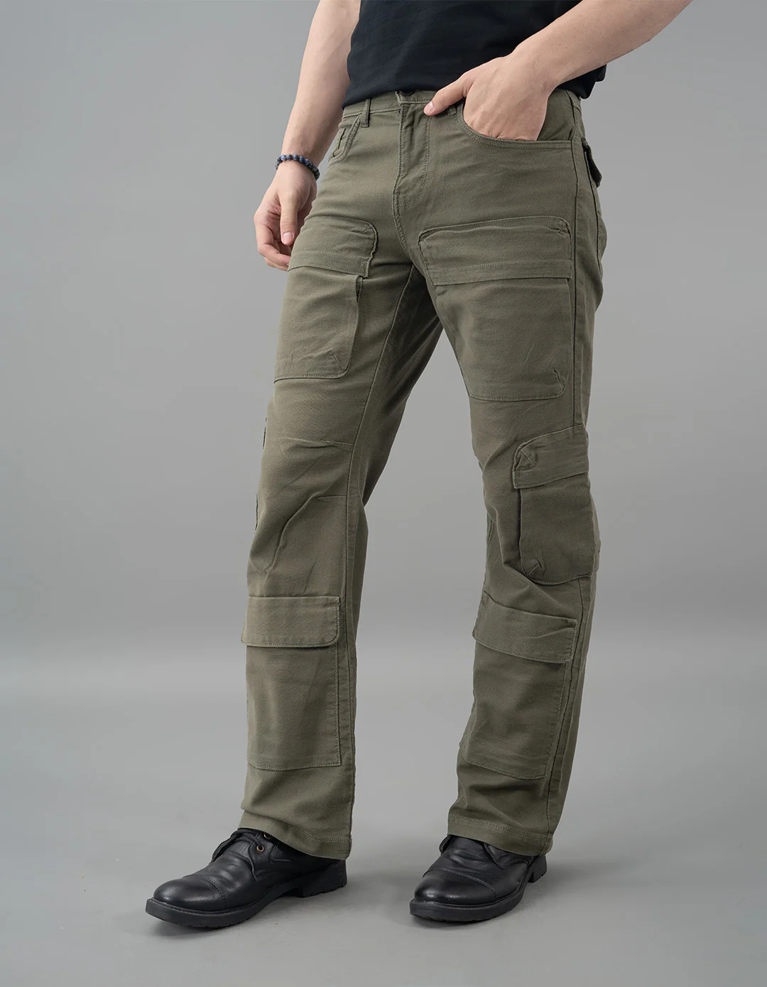 Olive Loose Fit Cargo Pant - Image 5