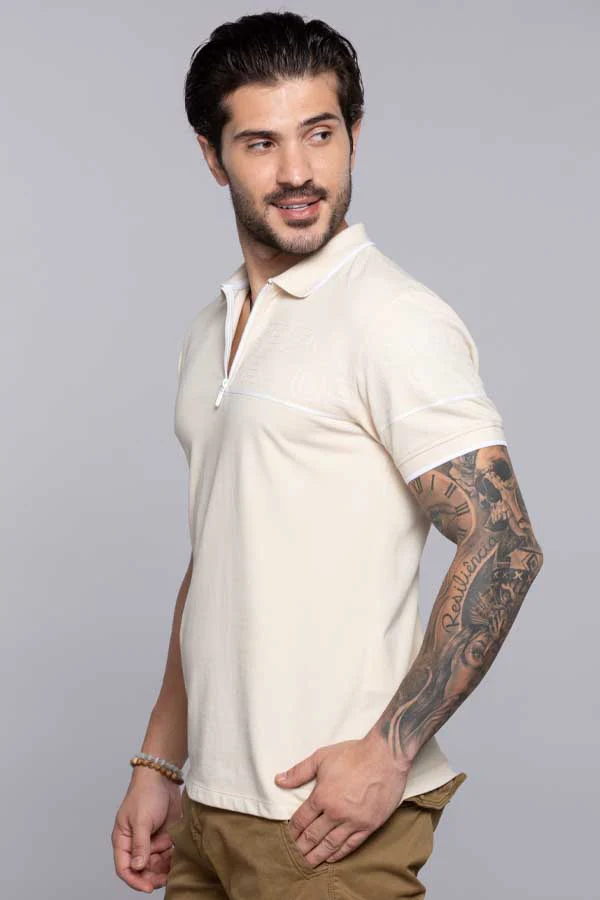 Parchmant Half Sleeves Pique Polo Tee - Image 3