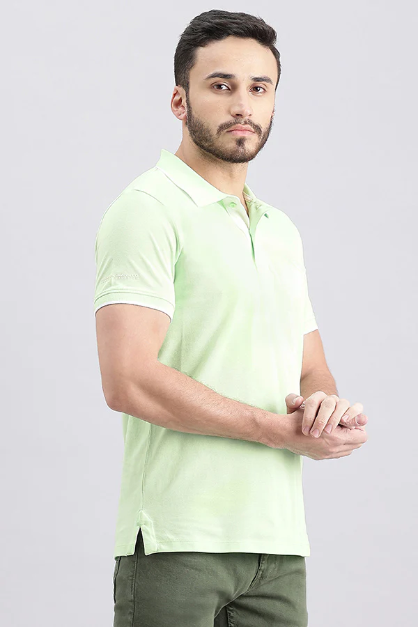 Patina Green Half Sleeve Pique Polo Tee - Image 3