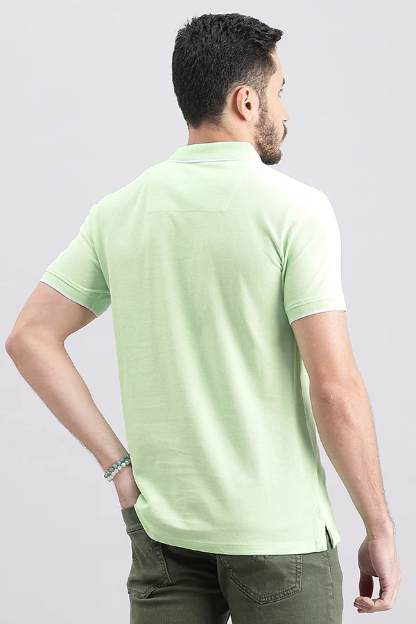 Patina Green Half Sleeve Pique Polo Tee - Image 4