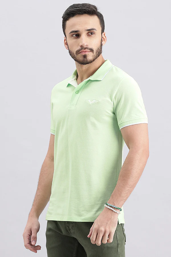 Patina Green Half Sleeve Pique Polo Tee - Image 5