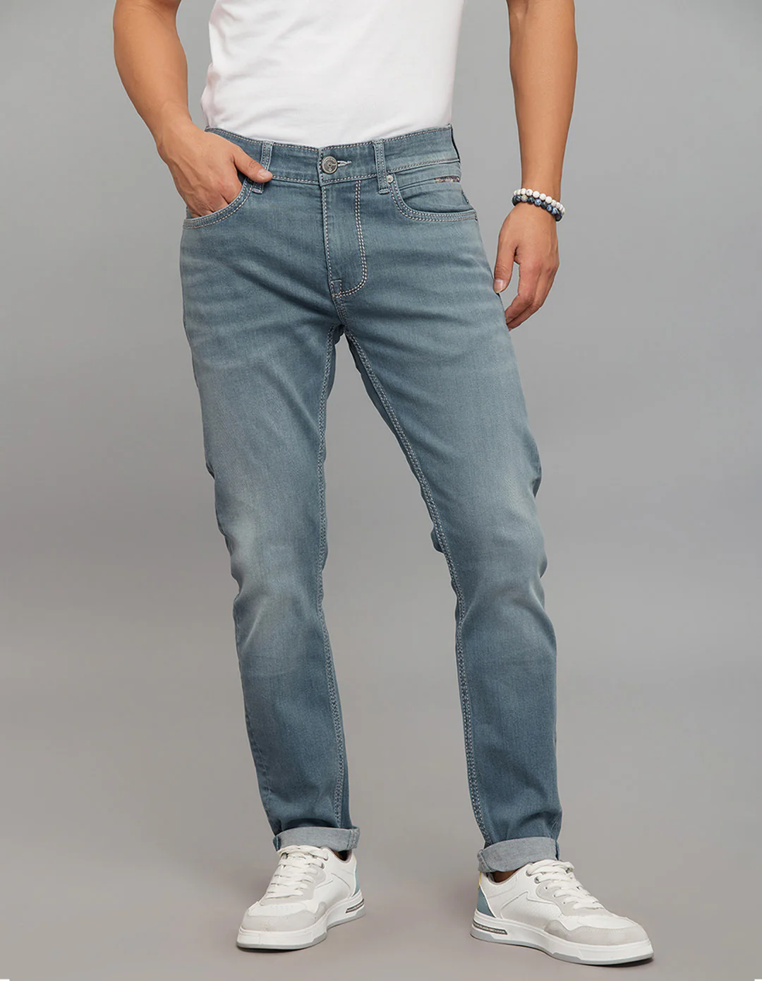 Petrol 5 Pocket Low-Rise Tapered Ankle Length Stretch Jeans