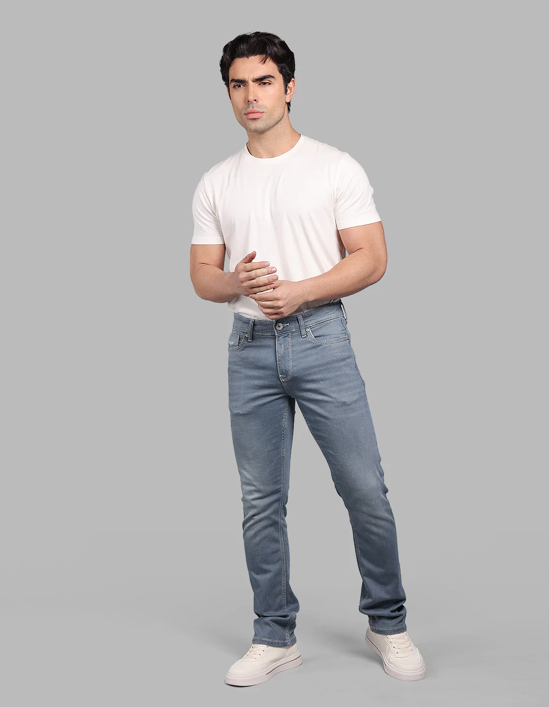 Petrol 5 Pocket Mid-Rise Slim Straight Fit Stretch Jeans - Image 3