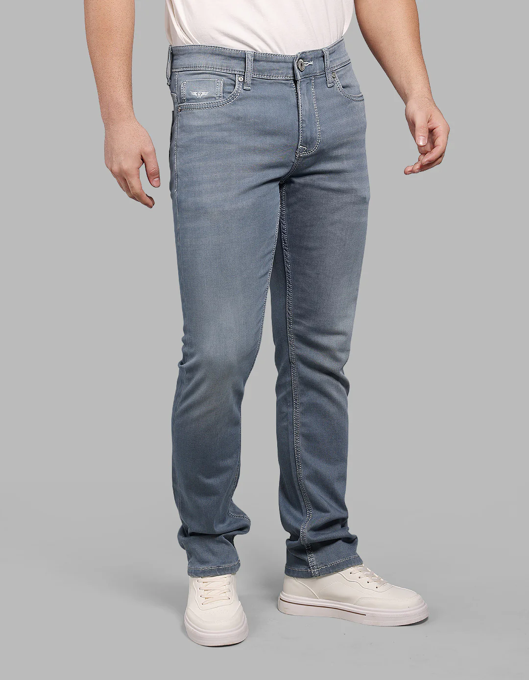 Petrol 5 Pocket Mid-Rise Slim Straight Fit Stretch Jeans - Image 4