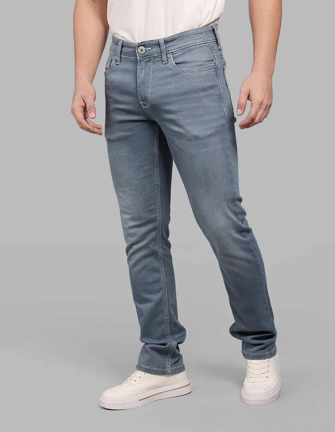 Petrol 5 Pocket Mid-Rise Slim Straight Fit Stretch Jeans - Image 5