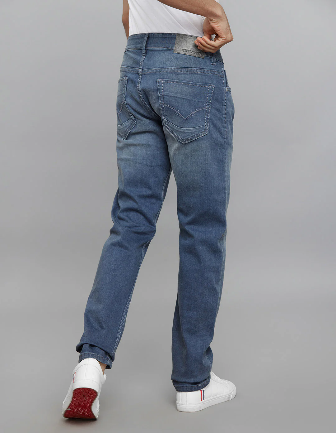 Petrol 5 Pocket Mid-Rise Slim Straight Fit Stretch Jeans - Image 5