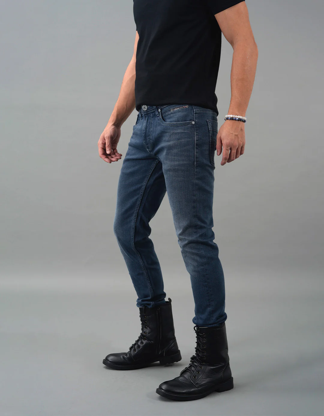 Petrol 5 Pocket Mid-Rise Slim Straight Fit Jeans - Image 3