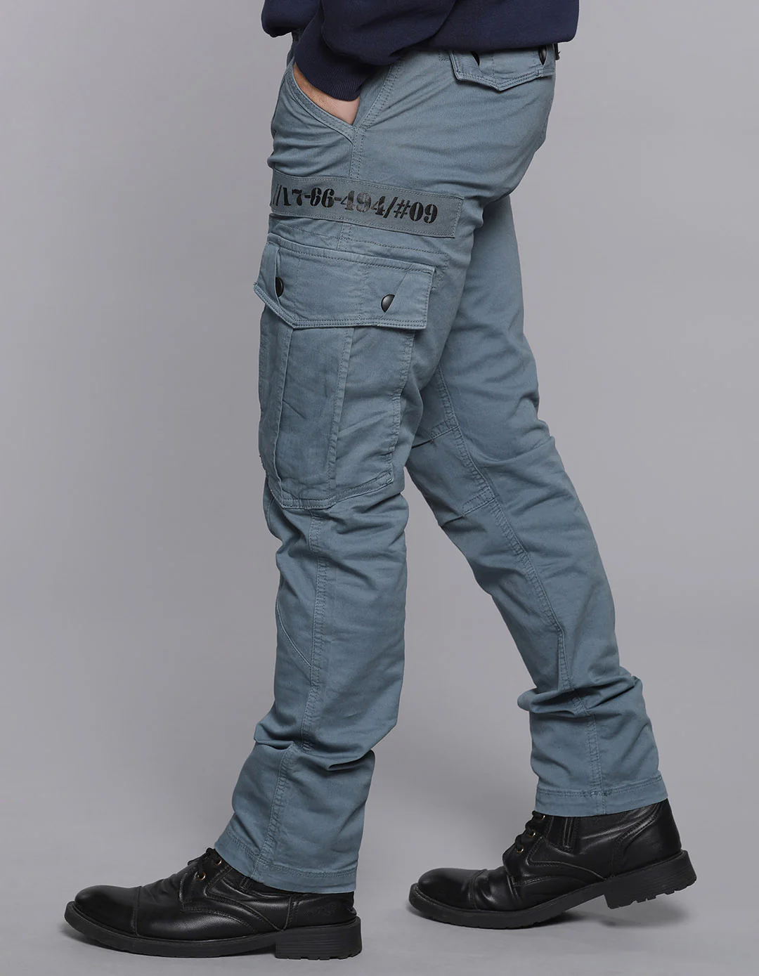 Petrol Regular Fit Cargo Pant - Image 4