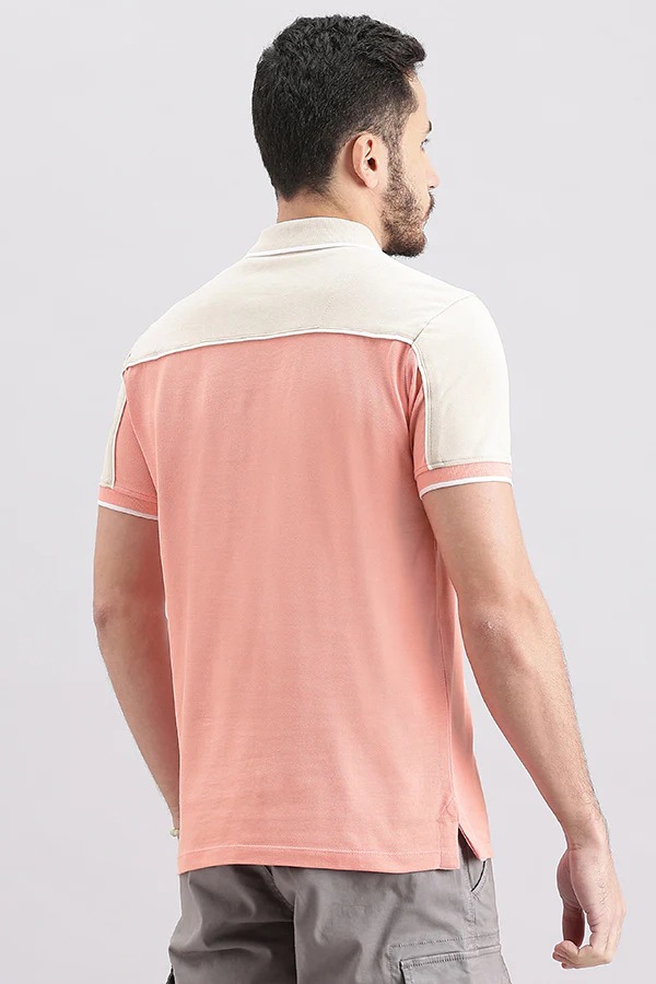 Pink Half Sleeve Pique Polo Tee - Image 4