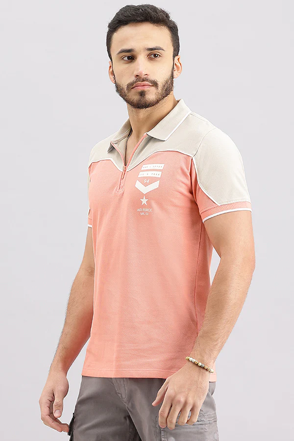 Pink Half Sleeve Pique Polo Tee - Image 5