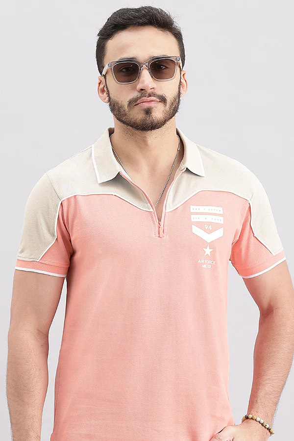Pink Half Sleeve Pique Polo Tee - Image 6