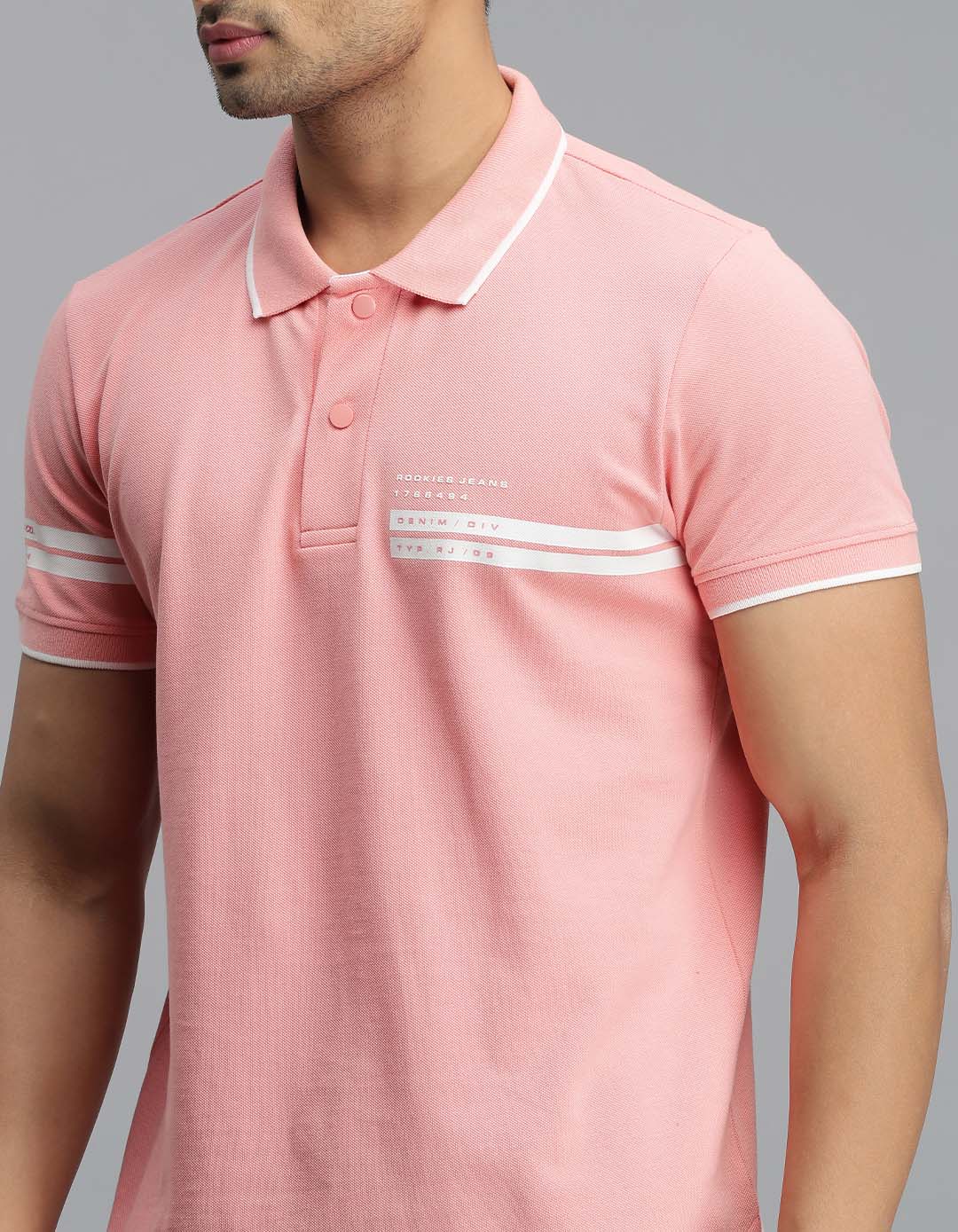 Pink Half Sleeves Pique Polo Tee - Image 5