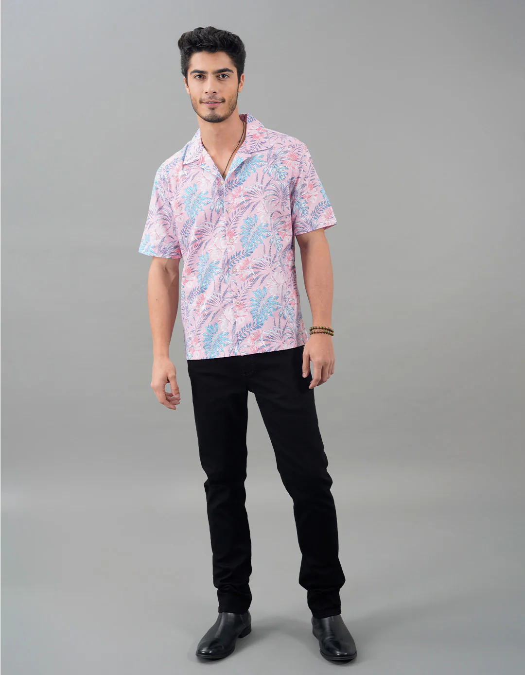 Pink 100% Cotton Half Sleeves Printed Shirt - Image 2
