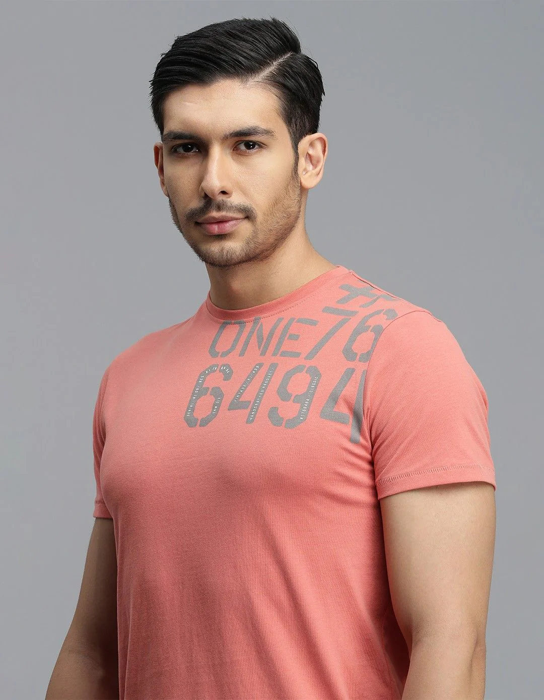 Pink Half Sleeves Round Neck Tee - Image 6