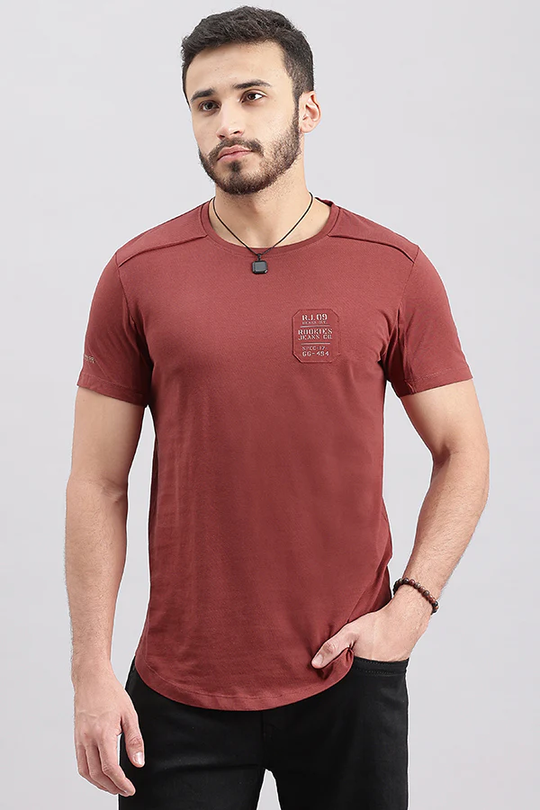 Red Pear Half Sleeve Round Neck Tee