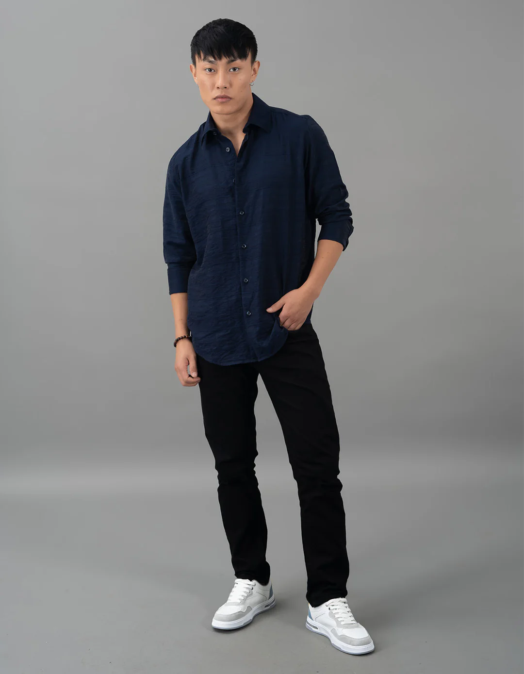 Royal Blue Full Sleeve Solid Shirt - Image 2