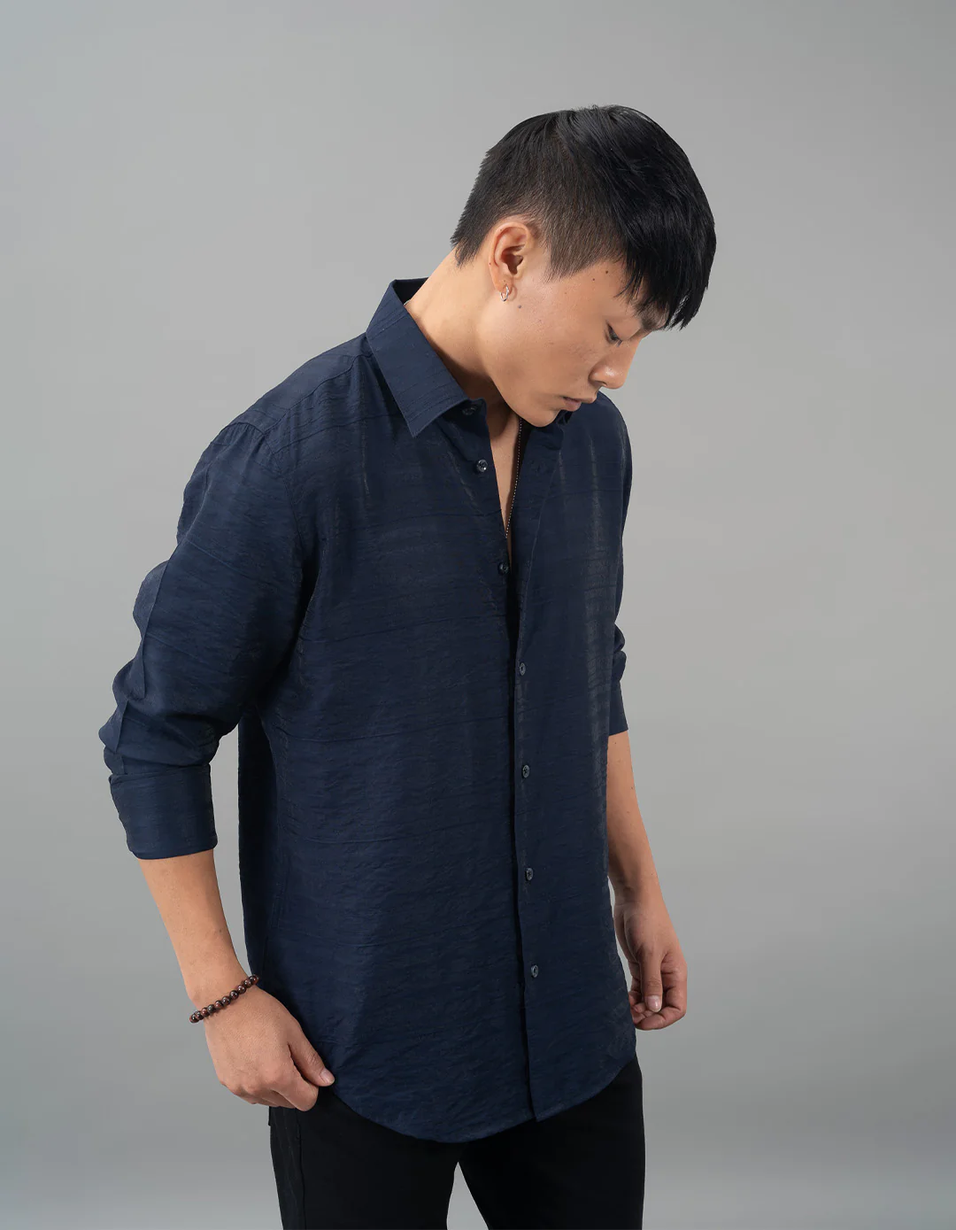Royal Blue Full Sleeve Solid Shirt - Image 4