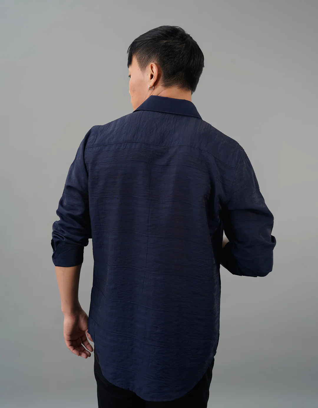 Royal Blue Full Sleeve Solid Shirt - Image 5