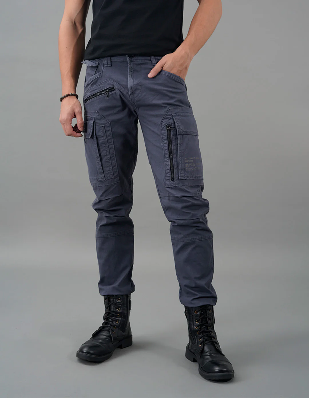 Slate Grey Regular Fit Cargo Pant