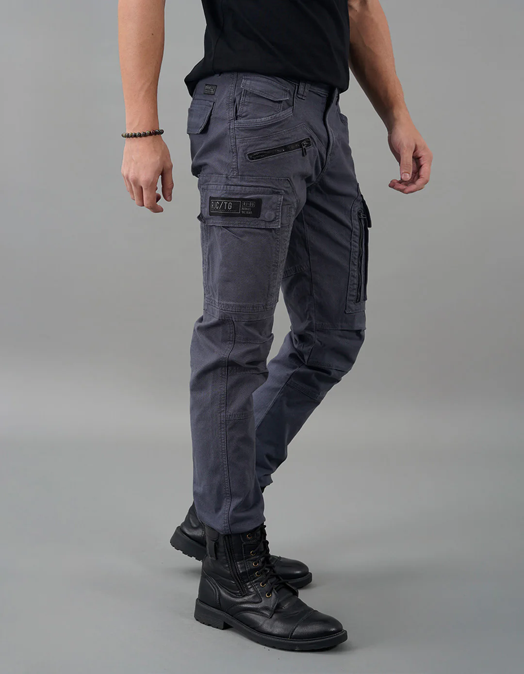 Slate Grey Regular Fit Cargo Pant - Image 4