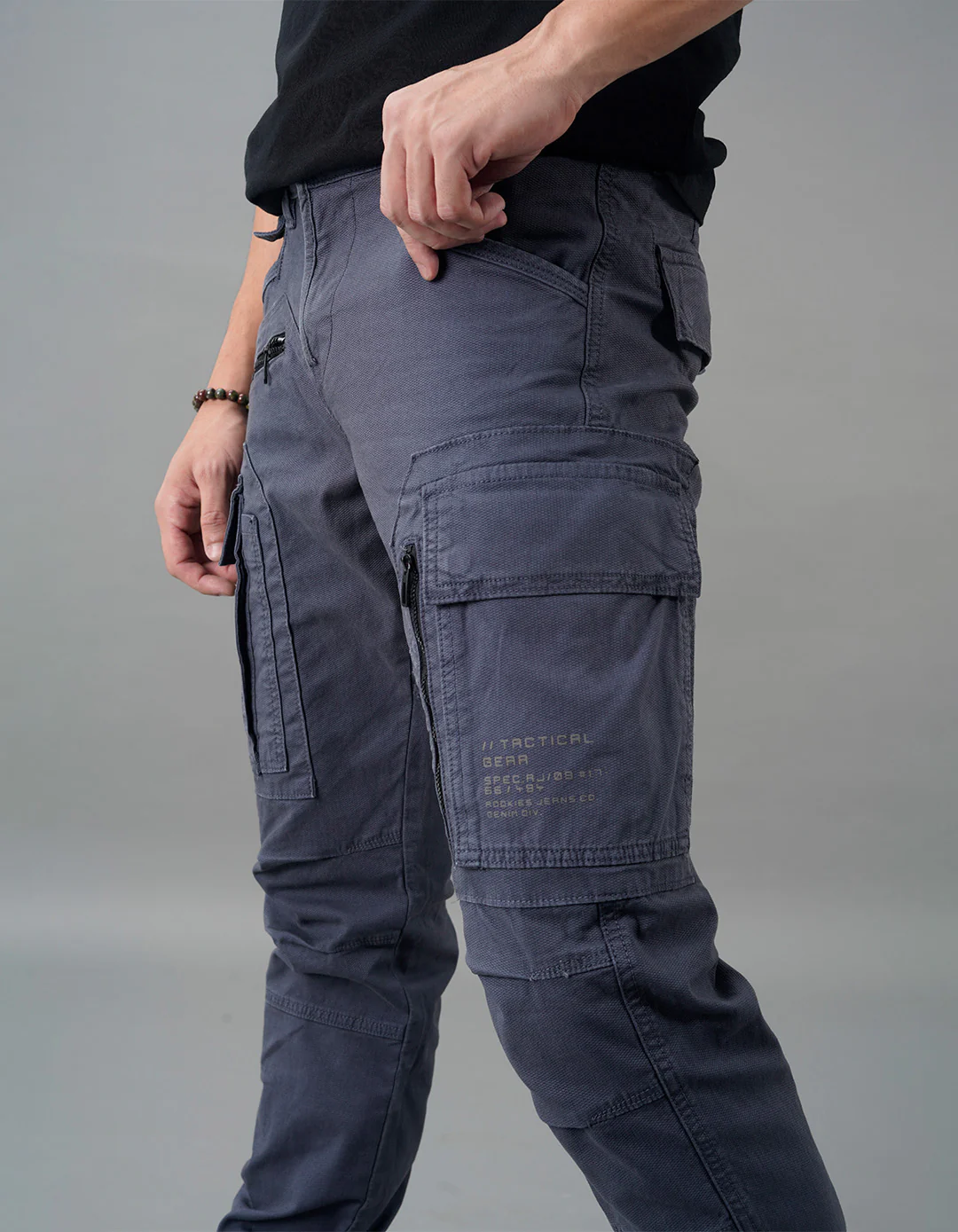 Slate Grey Regular Fit Cargo Pant - Image 7