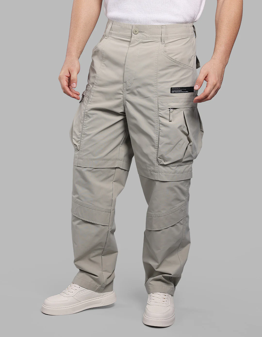 Stone Balloon Fit Cargo Pants - Image 4