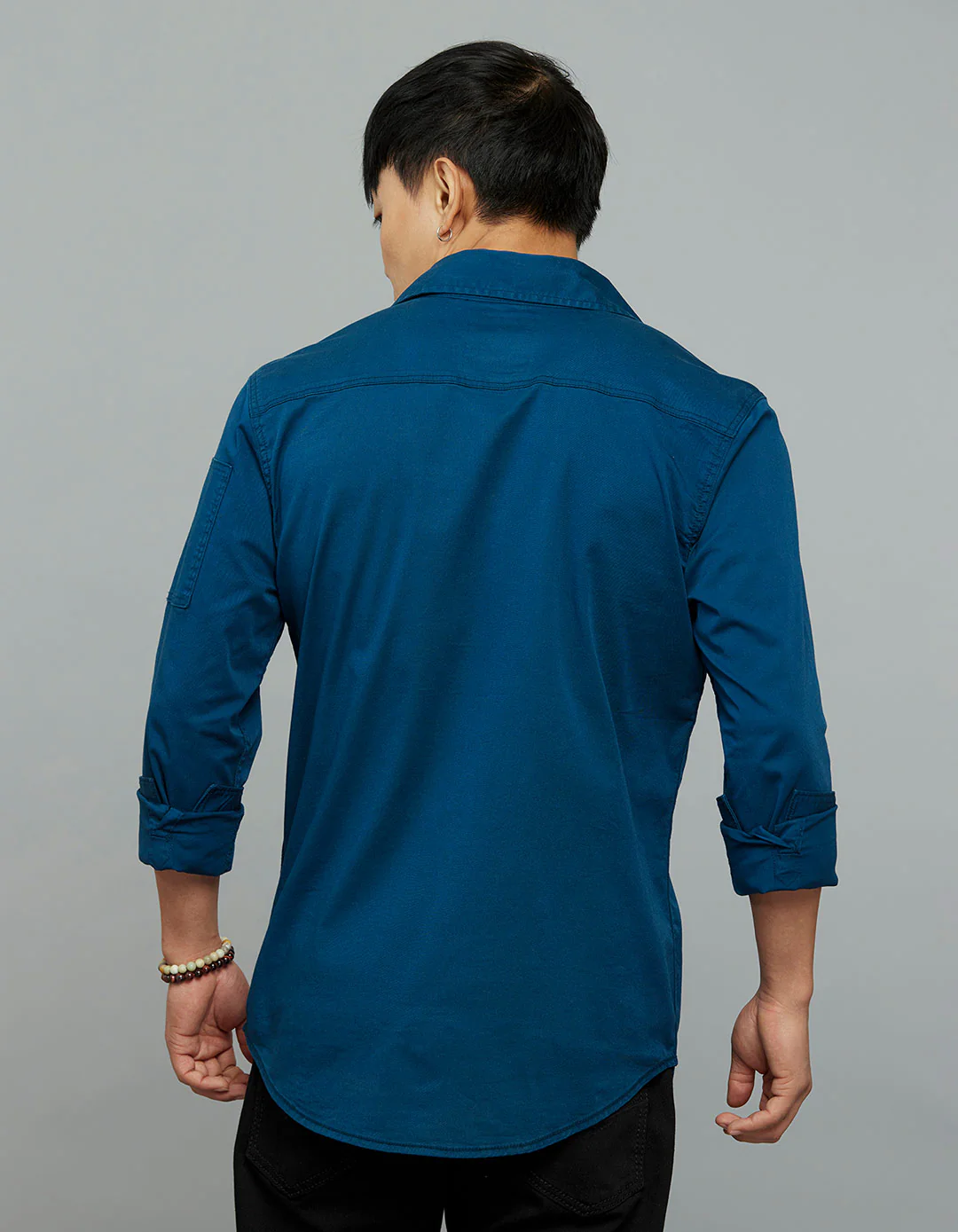 Titan Blue Full Sleeves Cargo Shirt - Image 6