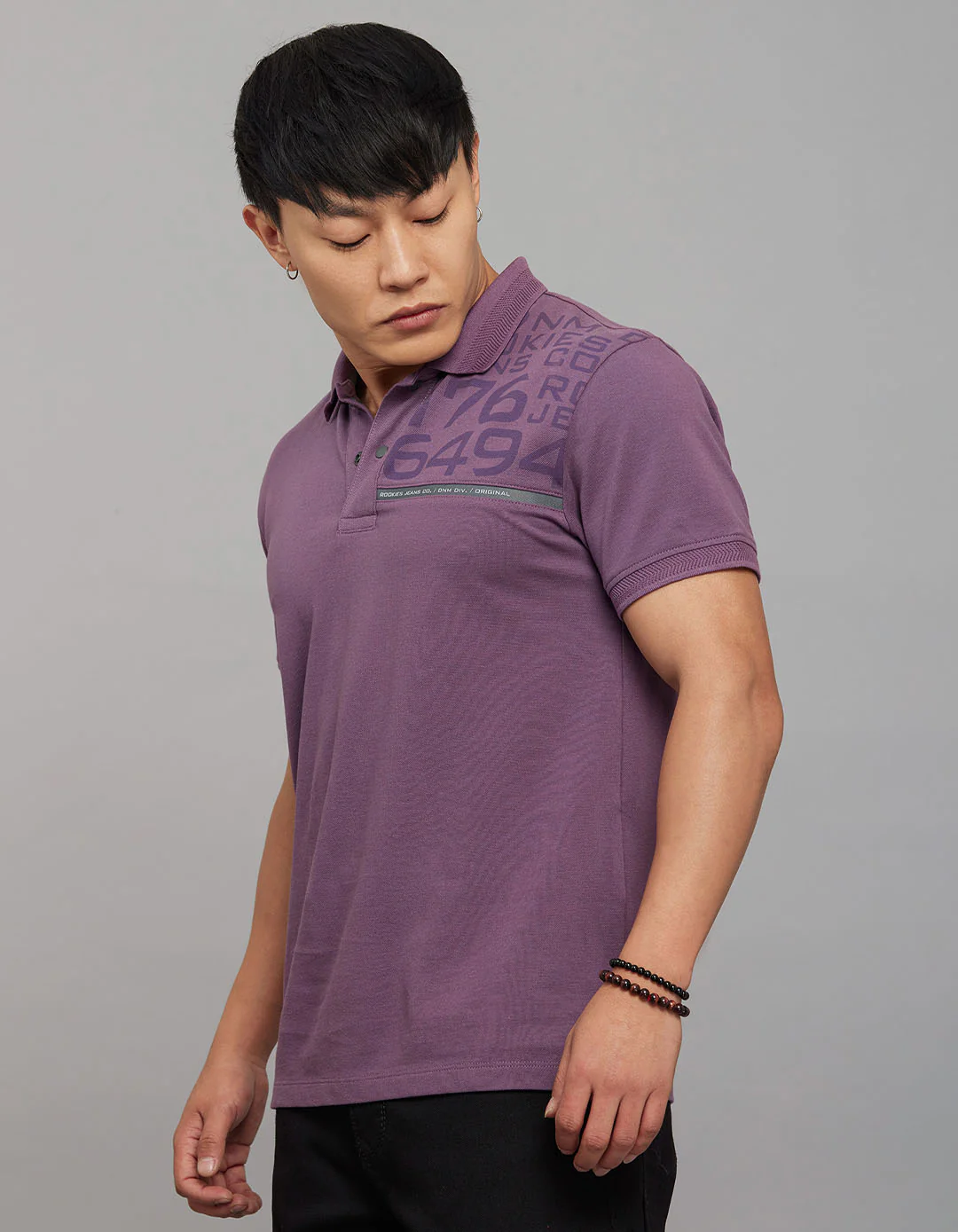 Vintage Violet Half Sleeves Pique Polo Tee - Image 3
