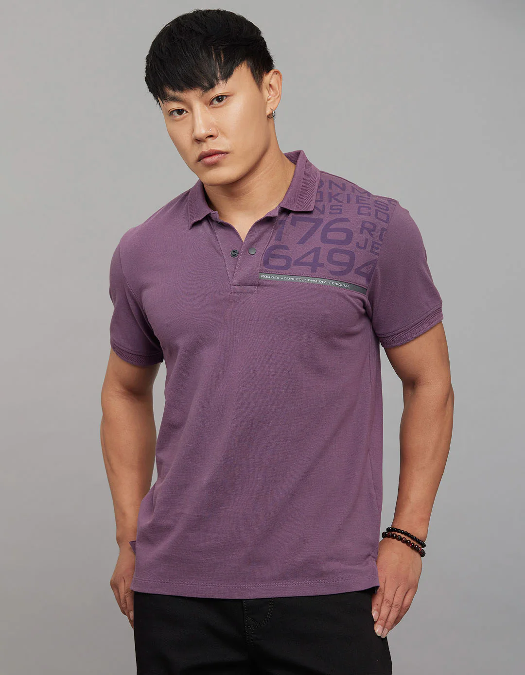 Vintage Violet Half Sleeves Pique Polo Tee - Image 5
