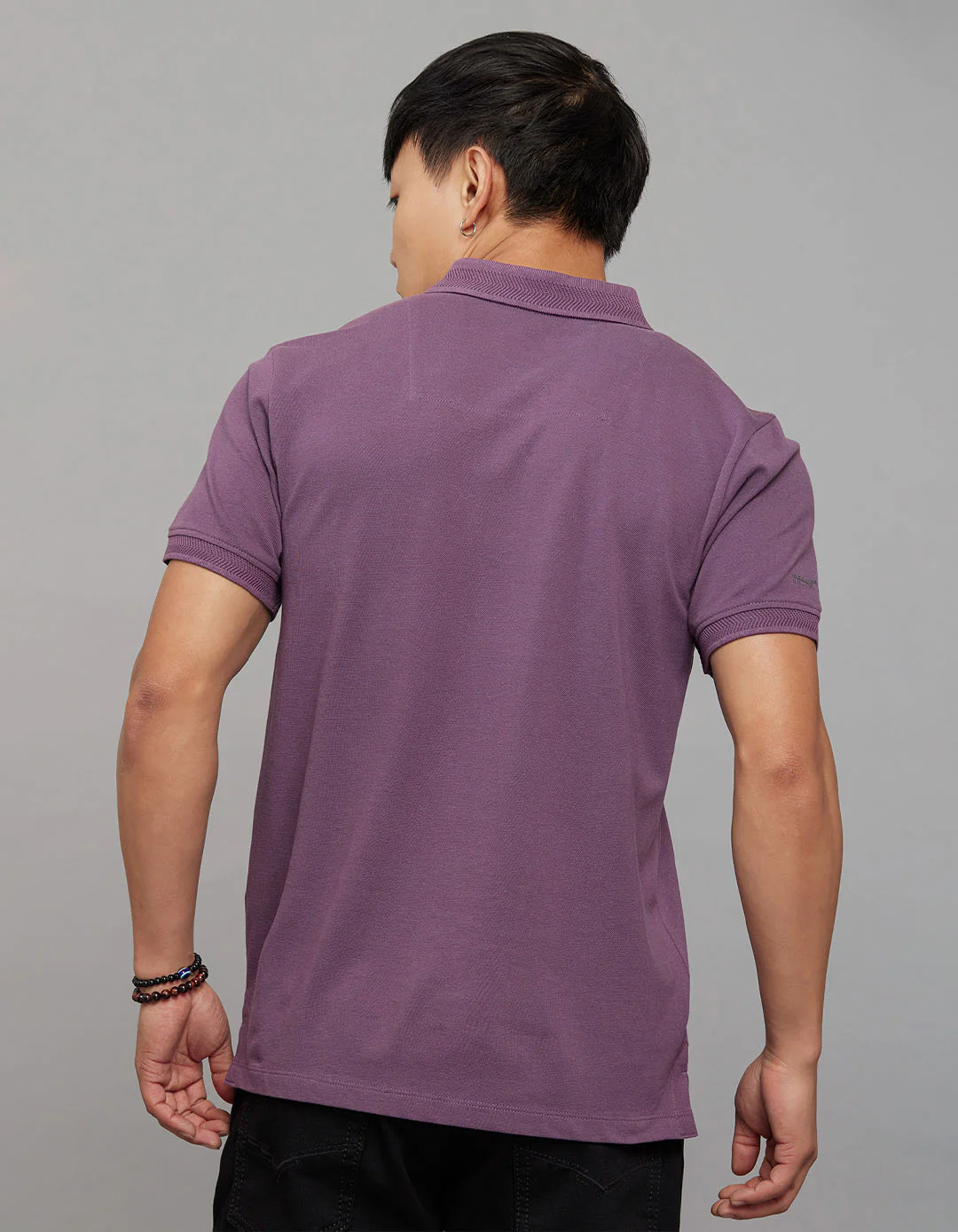 Vintage Violet Half Sleeves Pique Polo Tee - Image 7