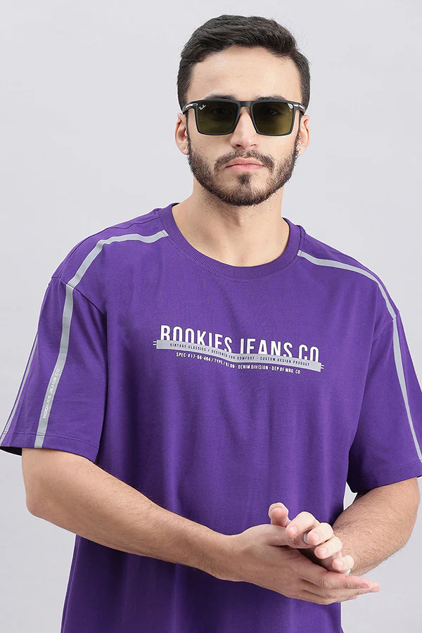 Violet Indigo Half Sleeve Oversized Tee - Image 6