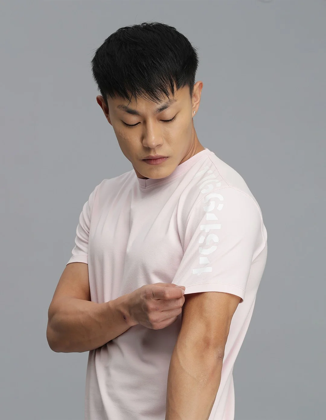 Water Pink Half Sleeves Round Neck Tee - Image 6