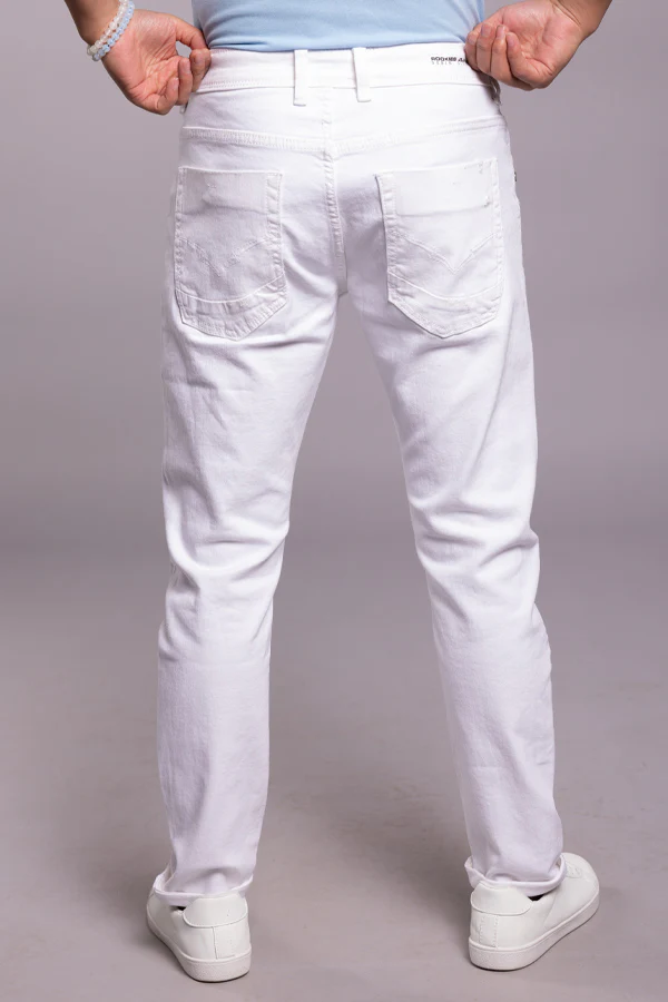 White 5 Pocket Low-Rise Ankle Length Jeans - Image 4