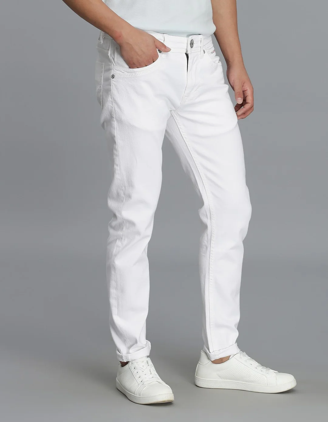 White 5 Pocket Low-Rise Ankle Length jeans - Image 4