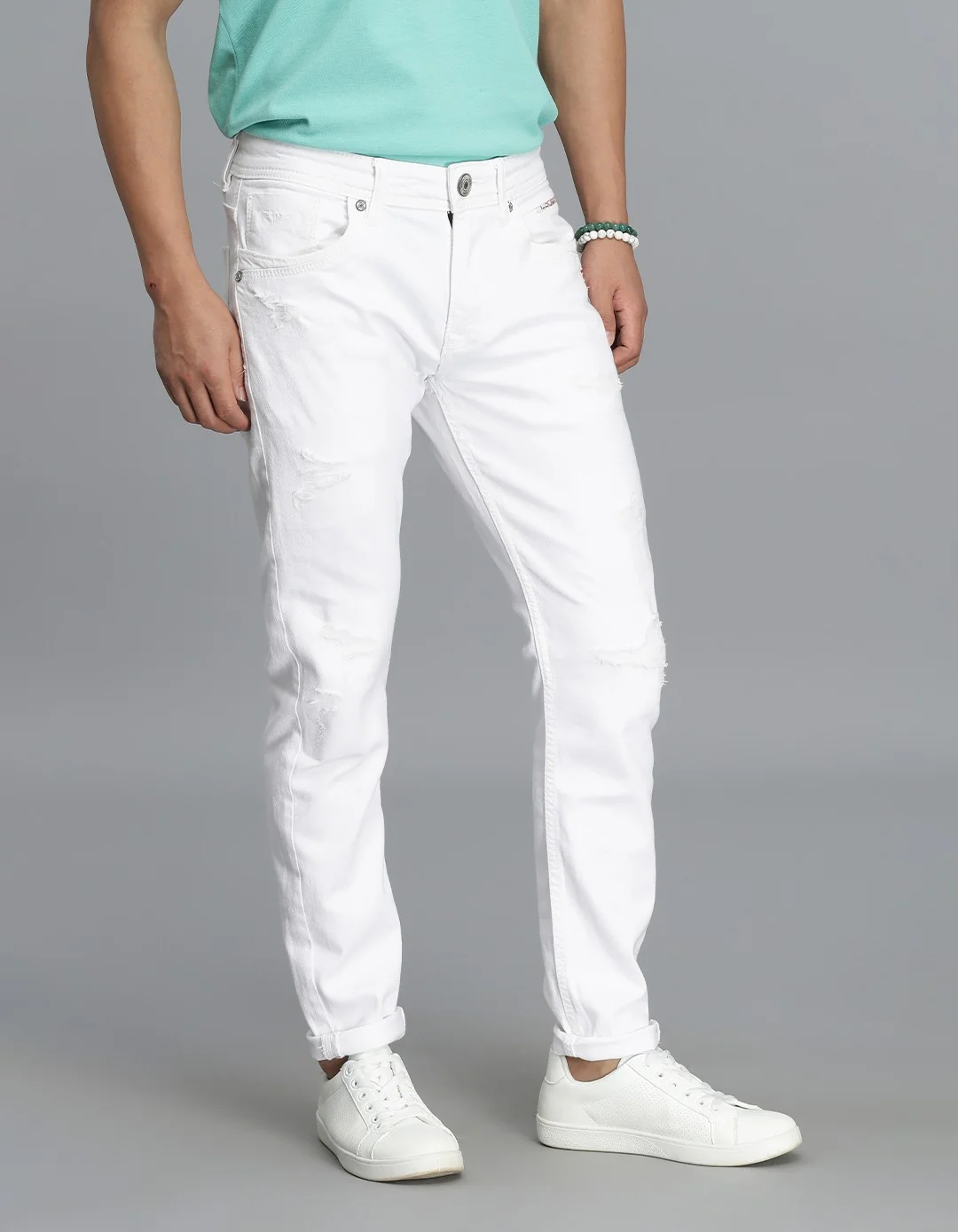 White 5 Pocket Low-Rise Ankle Length jeans - Image 4