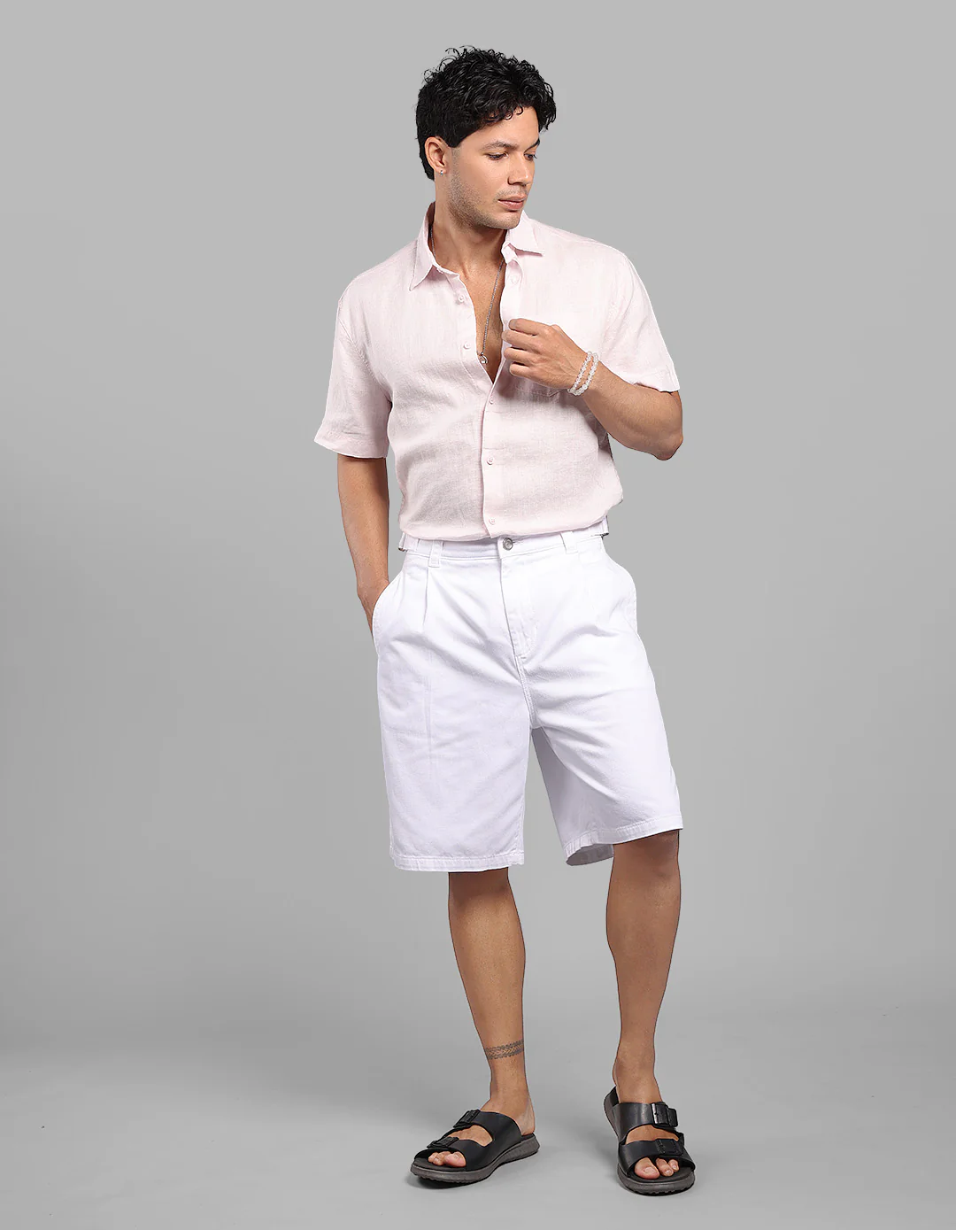 White Loose Fit Cotton Short - Image 2