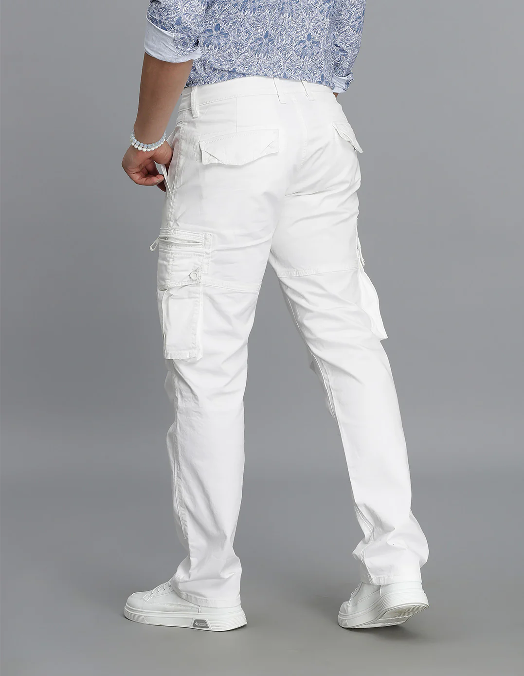 White Regular Fit Cargo Pant - Image 5