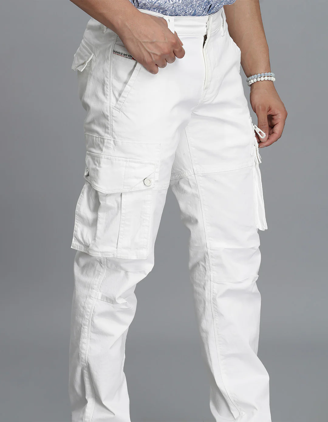 White Regular Fit Cargo Pant - Image 6